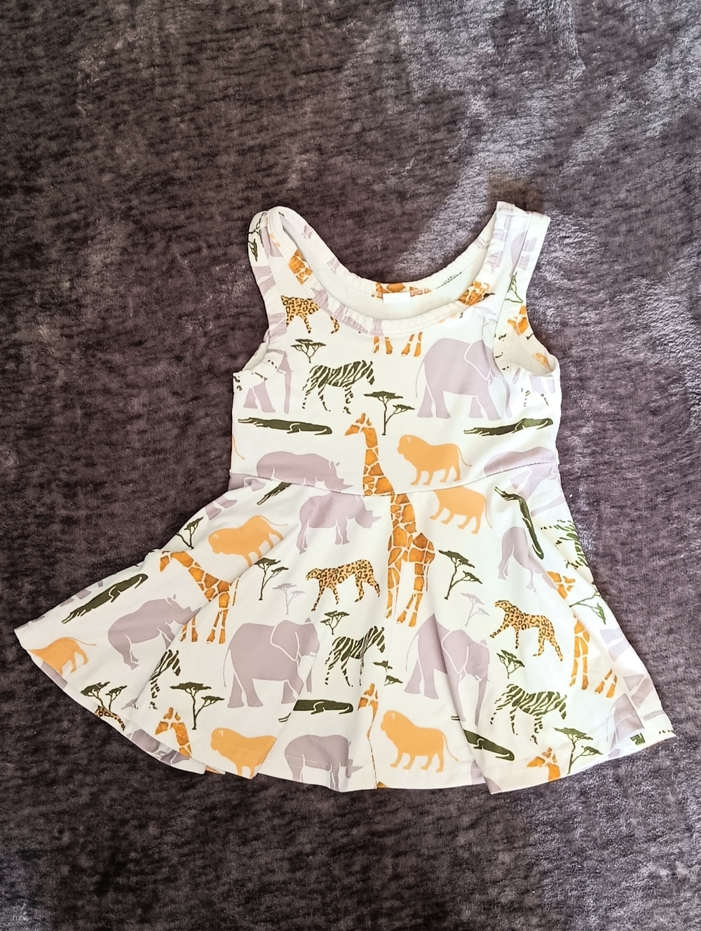 Animal Print Safari Sleeveless A-Line Dress Multicolor baby girl size:9-12month